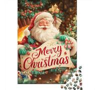 Merry Christmas Greeting Card Puzzles Imposible,desafío for Adults Juego Educativo 1000 Piezas Obra De Arte De Juego De para Adultos Y Niños Mayores De 12 Años 52x38cm/1000pcs
