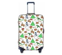 Merry Christmas Happy (2) Funda protectora de equipaje de viaje, elástica, a prueba de arañazos, varios tamaños, Blanco, S