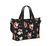 Merry Christmas Happy Print - Bolsa de mano plegable portátil para mujeres y hombres, para viajes de fin de semana