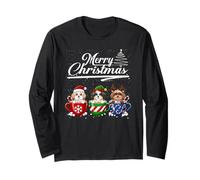 Merry Christmas Havanese Reindeer Elf Santa Squad Dog Lover Manga Larga