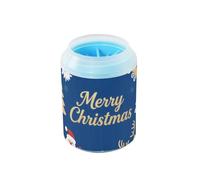 Merry Christmas - Kit de limpieza de patas portátil de copo de nieve nórdico y Papá Noel, dorado y azul, cepillo de silicona suave, adecuado para perros de raza pequeña, mediana y grande, regalo para