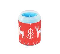 Merry Christmas - Limpiador y masajeador reutilizable de copos de nieve blancos para perros, cerdas de silicona suave, suministros de aseo para perros pequeños y medianos y razas de gatos