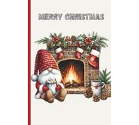 Merry Christmas Lined Notebook: Cute Santa & Fireplace Journal | Festive Secret Santa Gift for Kids, Teens & Adults, 110-Page Lined Christmas Composition Book