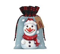 Merry Christmas Lovely Snowman - 1 bolsa de material duradero de 8.3 x 11.8 pulgadas con cordón para regalo elegante de Halloween