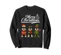 Merry Christmas Miniature Schnauzer Reindeer Elf Santa Squad Sudadera