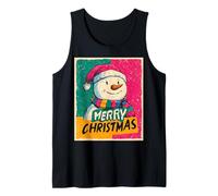 Merry Christmas Muñeco de Nieve Vintage Retro 80s Navidad Camiseta sin Mangas