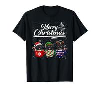 Merry Christmas Newfoundland Reindeer Elf Santa Dog Lover Camiseta