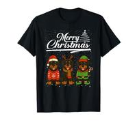 Merry Christmas Newfoundland Reindeer Elf Santa Dog Lover Camiseta