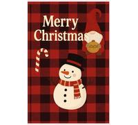 Merry Christmas Notebook - Red Holiday Grid Journal with Cute Gnome & Snowman | 120 Pages | 6 x 9 inches | Festive Gift for Christmas Writing, Notes & Holiday Planning