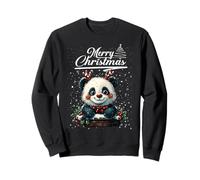 Merry Christmas Panda Santa Hat Animal Cute Xmas Holiday Sudadera