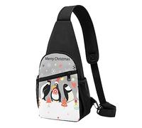 Merry Christmas Penguins - Bolsa táctica para correr con diseño de pingüinos, color negro, talla única, multicolor, Talla única, Mochilas con correa