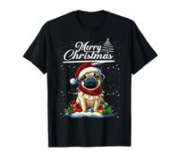 Merry Christmas Pug Santa Hat Dog Lovers Xmas Camiseta