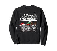 Merry Christmas Raccoon Reindeer Elf Santa Squad Animals Sudadera