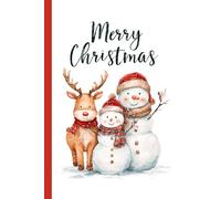 "Merry Christmas", reindeer and snowman: Work Notebook, Funny Office Gift for Women, Coworker, Boss, Secret Santa Gag Gift (Blank Lined Journal)