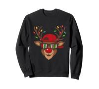 Merry Christmas Reindeer Face Sunglasses Xmas Family Holiday Sudadera