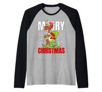 Merry Christmas Reno Divertido Navidad Diseño de Navidad Camiseta Manga Raglan