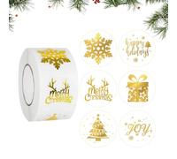 Merry Christmas Roll - 500 pegatinas reward, Snowflake and Tree Thin Decals | Pegatinas autoadhesivas para niños, maestros, padres | Ideal para la escuela, el hogar, scrapbooking, Crafts, Cards