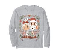Merry Christmas Santa and Mrs Claus Holiday Cheer Manga Larga