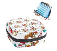 Merry Christmas Santa Claus-458 - Kit de primera menstruación para niñas, bolsa menstrual de tampón, soporte para almohadilla de lactancia con cremallera, organizador de servilletas sanitarias