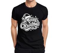 Merry Christmas Santa Hat Sterne Weihnachten Geschenk Vintage Herren T-Shirt, Negro , S