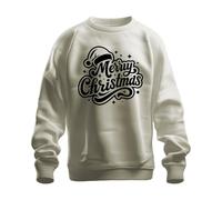 Merry Christmas Santa Hat Sterne Weihnachten Geschenk Vintage Unisex Sweatshirt Pullover, naturaleza, S