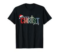 Merry Christmas Santa Hat Xmas Christian Jesus Holiday Camiseta