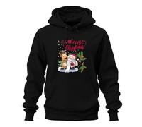 Merry Christmas Santa Reno Lista de deseos Muérdago - Navidad Unisex Sudadera con capucha, Negro , S