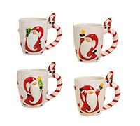 Merry Christmas Set Taza 4 Uds. 260 ml Blanco/Rojo