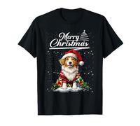 Merry Christmas Shetland Sheepdog Santa Hat Dog Lovers Xmas Camiseta