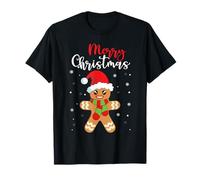 Merry Christmas Shirt Women Girls Kids Gingerbread Man Camiseta