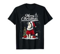Merry Christmas Siberian Husky Santa Hat Dog Lovers Xmas Camiseta