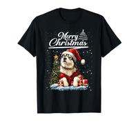 Merry Christmas Siberian Husky Santa Hat Dog Lovers Xmas Camiseta