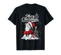Merry Christmas Siberian Husky Santa Hat Dog Lovers Xmas Camiseta