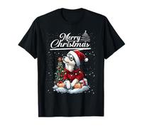 Merry Christmas Siberian Husky Santa Hat Dog Lovers Xmas Camiseta
