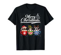 Merry Christmas Staffordshire Bull Terrier Reindeer Santa Camiseta