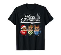 Merry Christmas Staffordshire Bull Terrier Reindeer Santa Camiseta