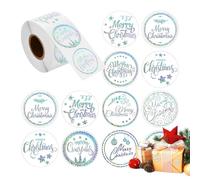 Merry Christmas Stickers - 500 Pieces Decal Adhesive | Coated Paper with Self-Adhesive Backing, 500 Round Envelope Seals, Greeting Card Party Favor, Gift Wrapping Decoration, Craft Supply