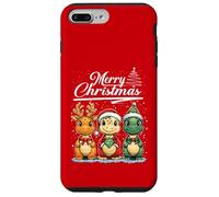 Merry Christmas T-Rex Santa Dinosaur T-Rex Dino Xmas Tree Carcasa para iPhone 7 Plus/8 Plus