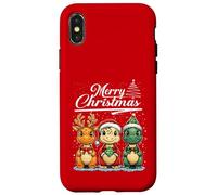 Merry Christmas T-Rex Santa Dinosaur T-Rex Dino Xmas Tree Carcasa para iPhone X/XS