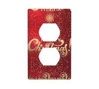 Merry Christmas Too - Cubiertas para enchufes eléctricos, tamaño estándar, 1 banda, 4.5 x 2.75 pulgadas, termoplástico de policarbonato irrompible