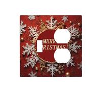 Merry Christmas too - Placa de pared decorativa para interruptor de luz, 2 tomas de corriente, placa de interruptor eléctrico, cubierta de placa frontal termoplástica para dispositivo decorativo