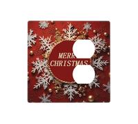 Merry Christmas too - Placa de pared decorativa para interruptor de luz, 2 tomas de corriente, placa de interruptor eléctrico, cubierta de placa frontal termoplástica para dispositivo decorativo