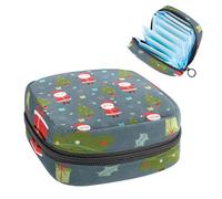 Merry Christmas Tree Santa Claus-667 - Kit de primera menstruación para niñas, bolsa menstrual de tampón, soporte para almohadilla de lactancia con cremallera, organizador de servilletas sanitarias