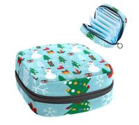 Merry Christmas Tree Snowman Bell-326 - Kit de primera menstruación para niñas, bolsa menstrual de tampón, soporte para almohadilla de lactancia con cremallera, organizador de servilletas sanitarias