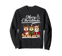 Merry Christmas Trio Shiba Inu Reindeer Elf Santa Xmas Squad Sudadera