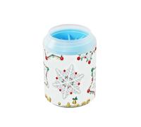 Merry Christmas White Snowflakes - Limpiador portátil para perros y gatos con cepillo de masaje suave, cepillo de baño para perros y gatos pequeños y medianos