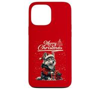 Merry Christmas Wolf Santa Hat Animal Cute Xmas Holiday Carcasa para iPhone 13 Pro MAX
