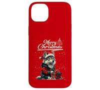 Merry Christmas Wolf Santa Hat Animal Cute Xmas Holiday Carcasa para iPhone 14 Plus
