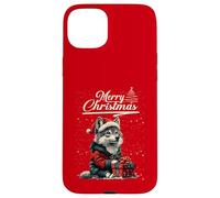 Merry Christmas Wolf Santa Hat Animal Cute Xmas Holiday Carcasa para iPhone 15 Plus