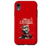 Merry Christmas Wolf Santa Hat Animal Cute Xmas Holiday Carcasa para iPhone XR